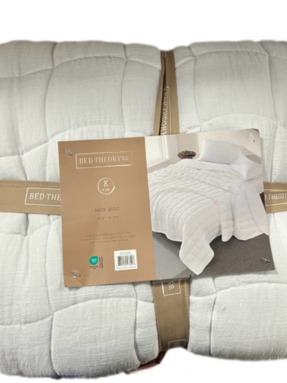 Bed Theory King Gauze White Quilt 104”x90”